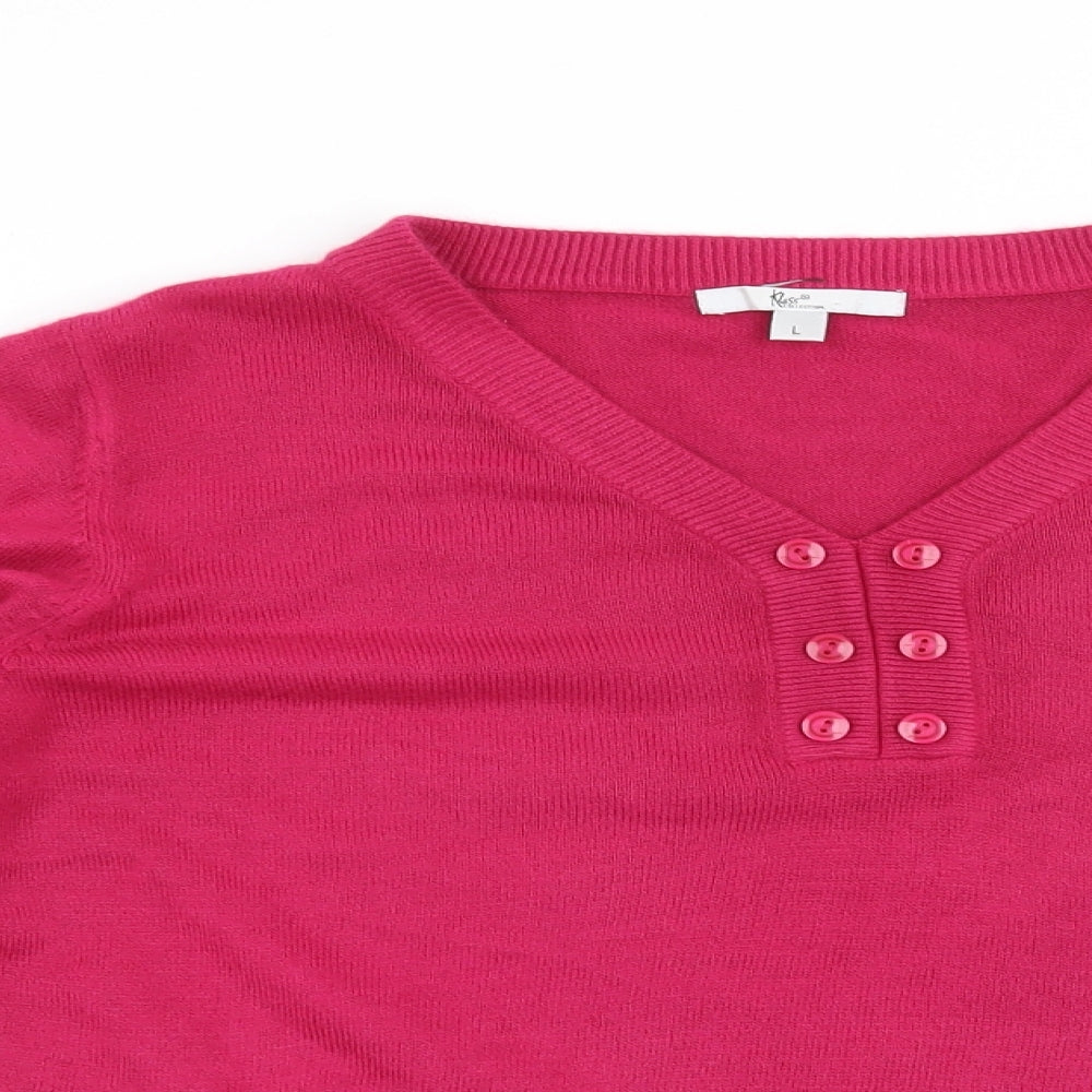 Klass Collection Womens Pink   Pullover Jumper Size L