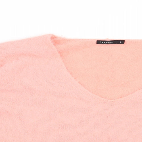 Boohoo Womens Pink   Pullover Jumper Size L