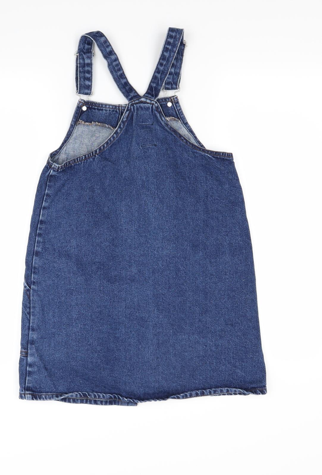 Primark Girls Blue  Denim Pinafore/Dungaree Dress  Size 13 Years