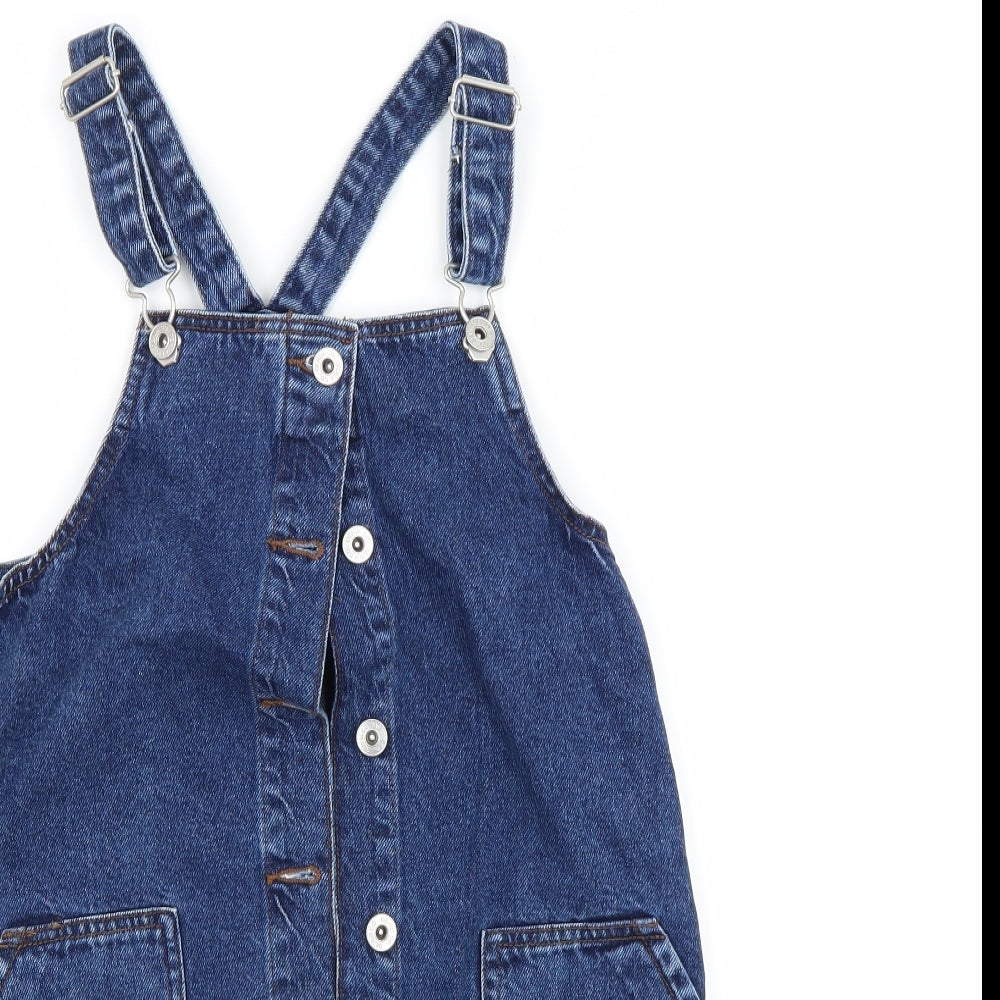Primark Girls Blue  Denim Pinafore/Dungaree Dress  Size 13 Years