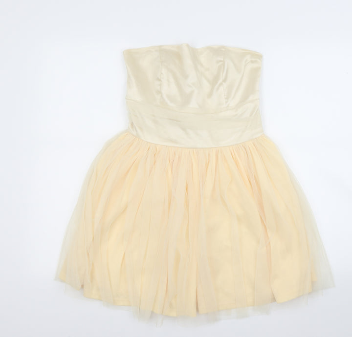 Glamours Womens Ivory Fit & Flare Size 10