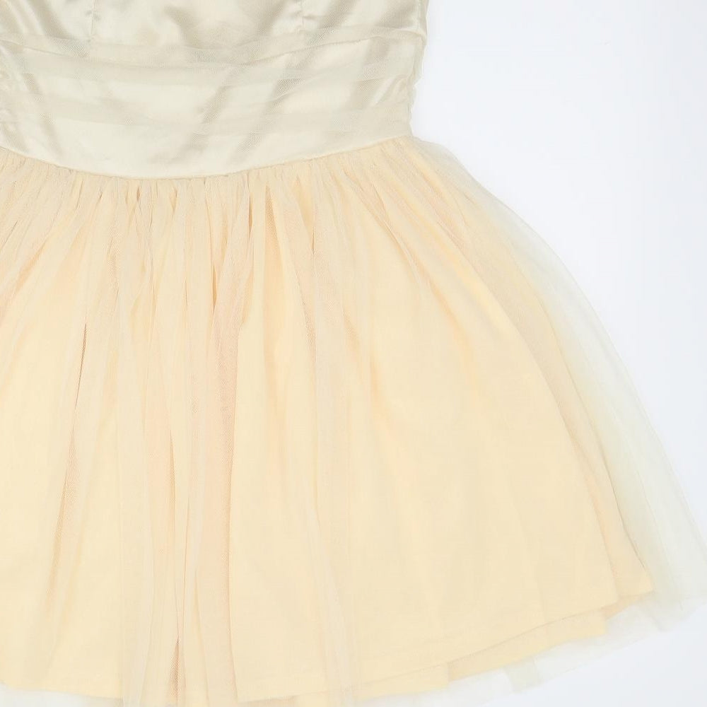 Glamours Womens Ivory   Fit & Flare  Size 10