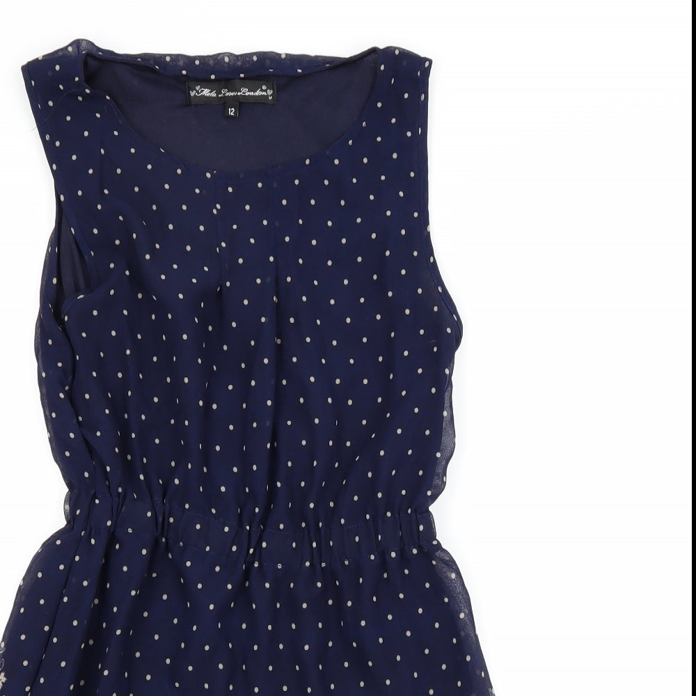 MELA LOVE LONDON Womens Blue Floral  A-Line  Size 12