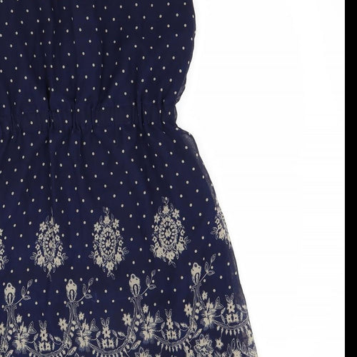 MELA LOVE LONDON Womens Blue Floral  A-Line  Size 12