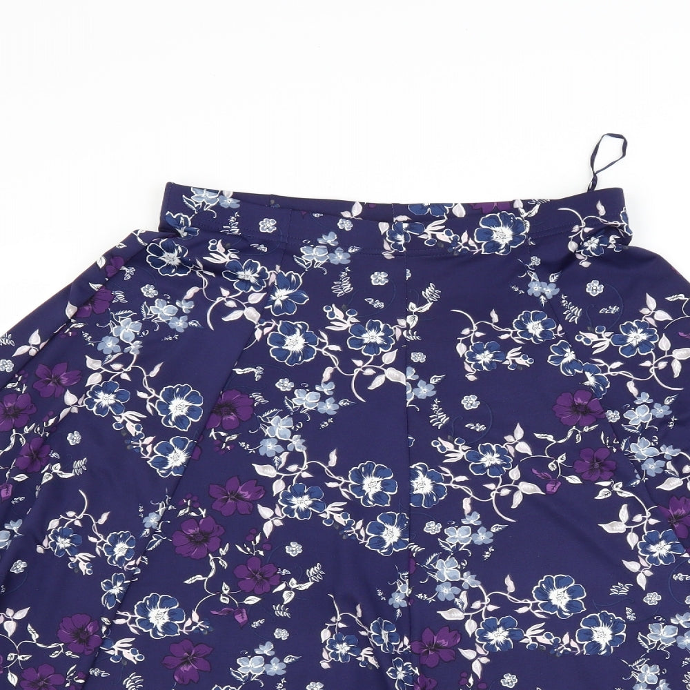 Soon Womens Purple Floral  Flare Skirt Size 12