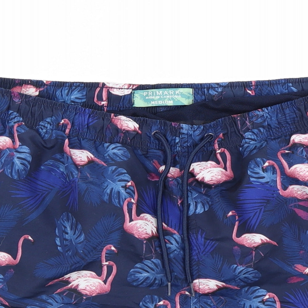 Primark Mens Blue Floral  Bermuda Shorts Size M