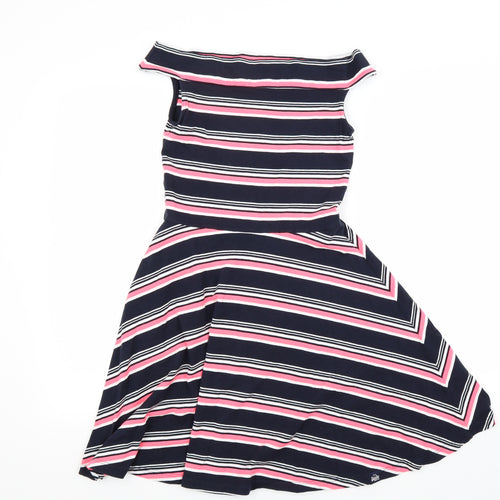 Superdry Womens Blue Striped  Fit & Flare  Size XS