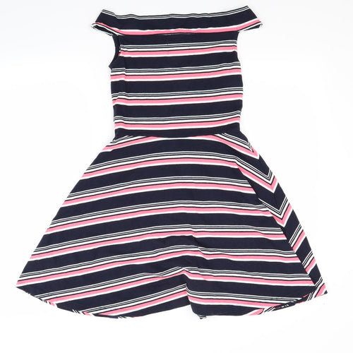 Superdry Womens Blue Striped  Fit & Flare  Size XS