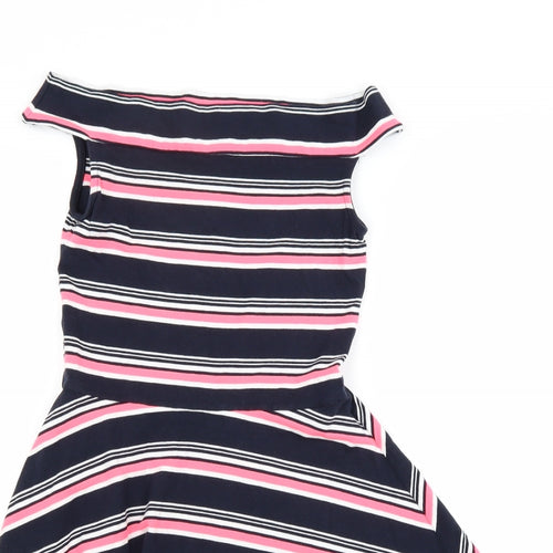 Superdry Womens Blue Striped  Fit & Flare  Size XS
