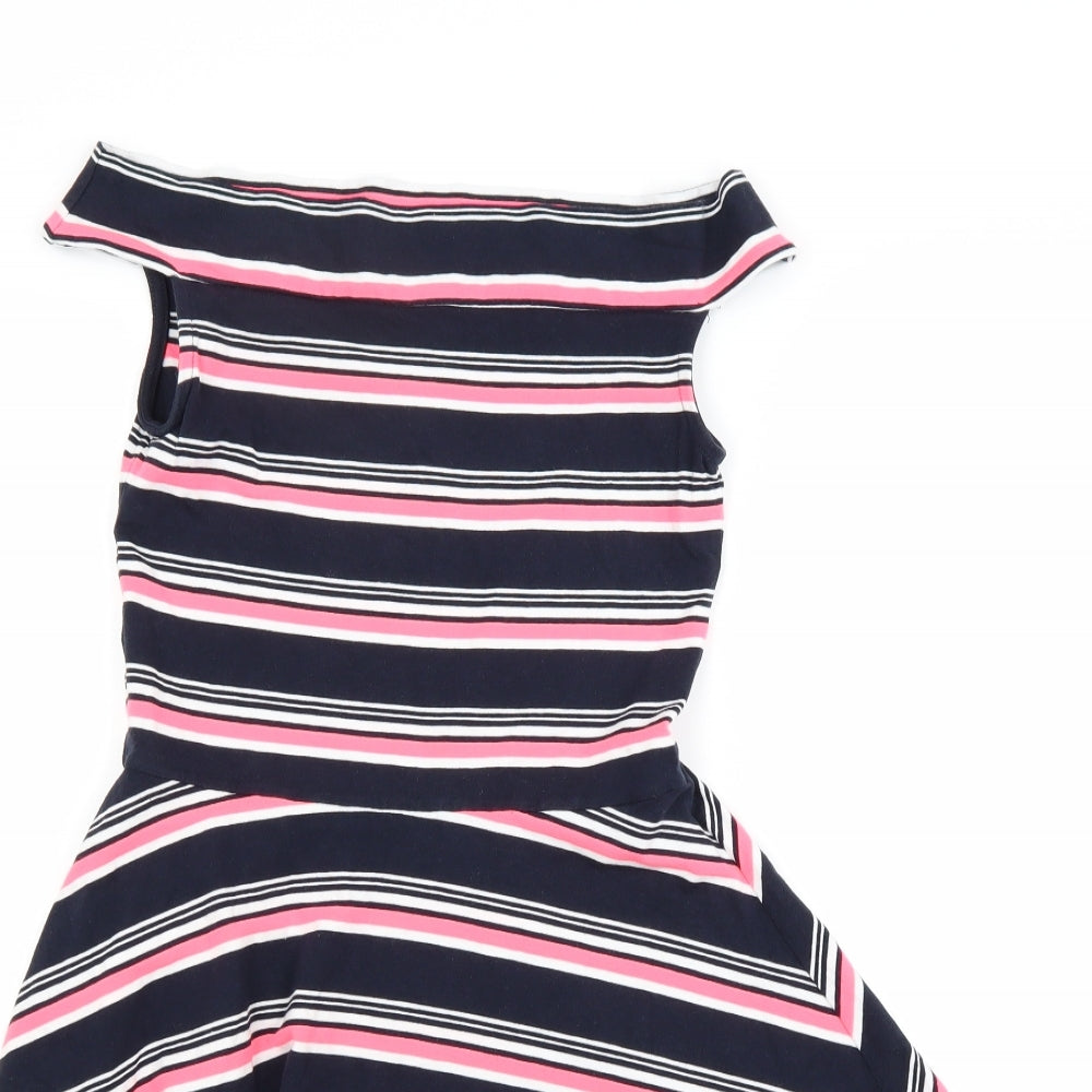 Superdry Womens Blue Striped  Fit & Flare  Size XS