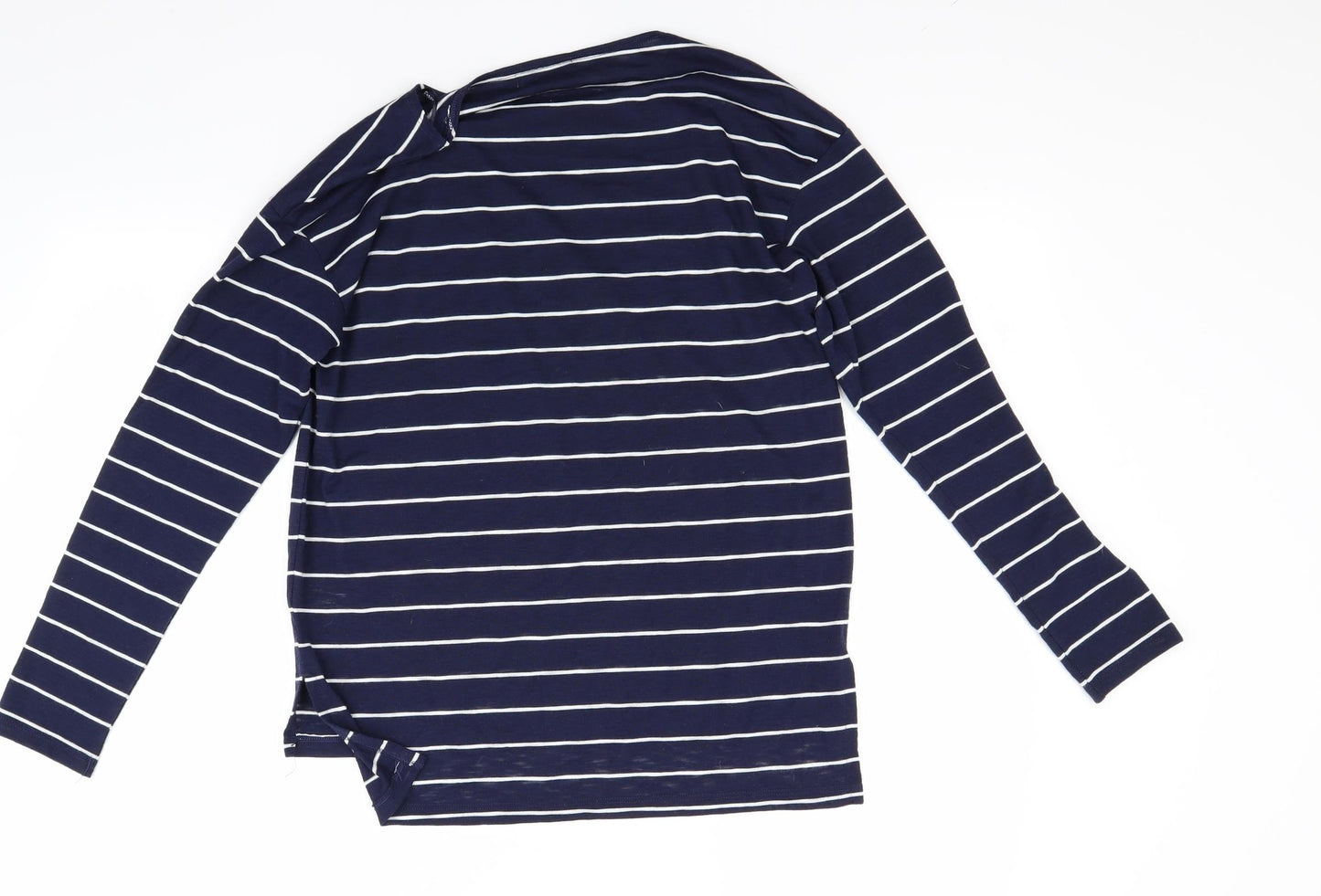 Papaya Womens Blue Striped  Pullover Sweatshirt Size S
