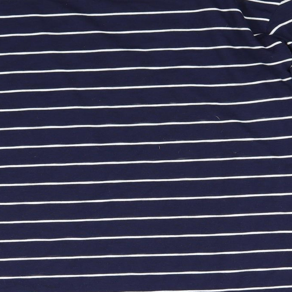 Papaya Womens Blue Striped  Pullover Sweatshirt Size S