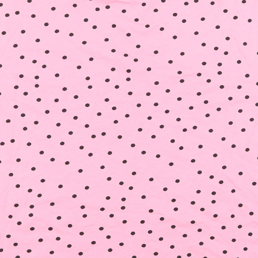 F&F Womens Pink Polka Dot  Top Pyjama Top Size 8