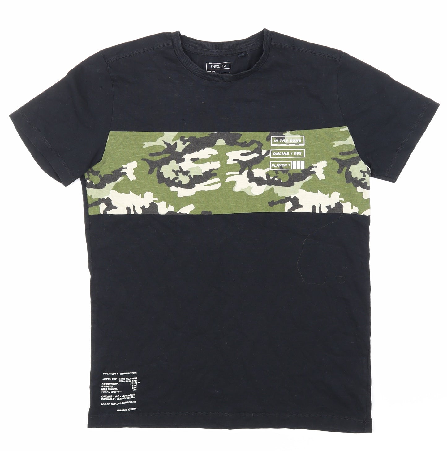 NEXT Boys Black Camouflage  Basic T-Shirt Size 12 Years