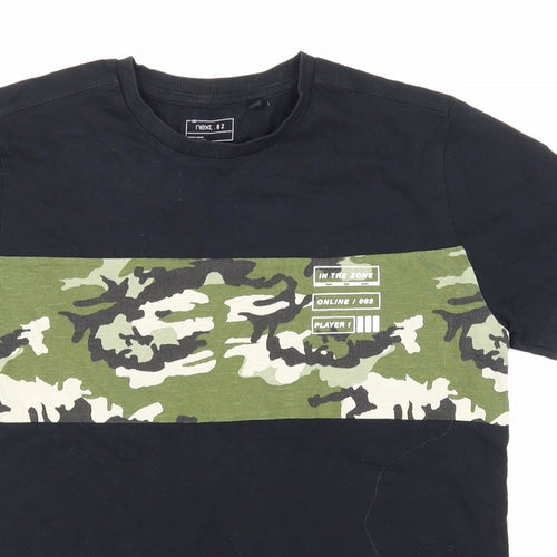 NEXT Boys Black Camouflage  Basic T-Shirt Size 12 Years