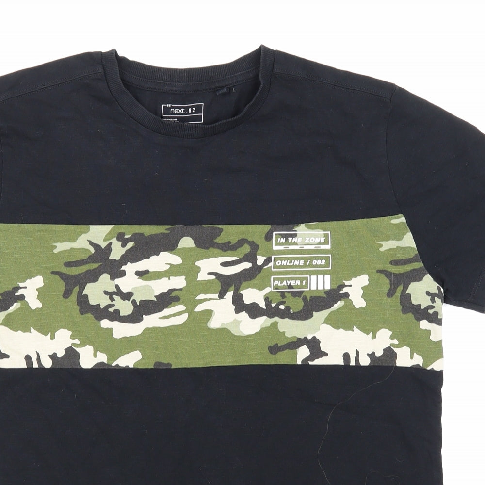 NEXT Boys Black Camouflage  Basic T-Shirt Size 12 Years