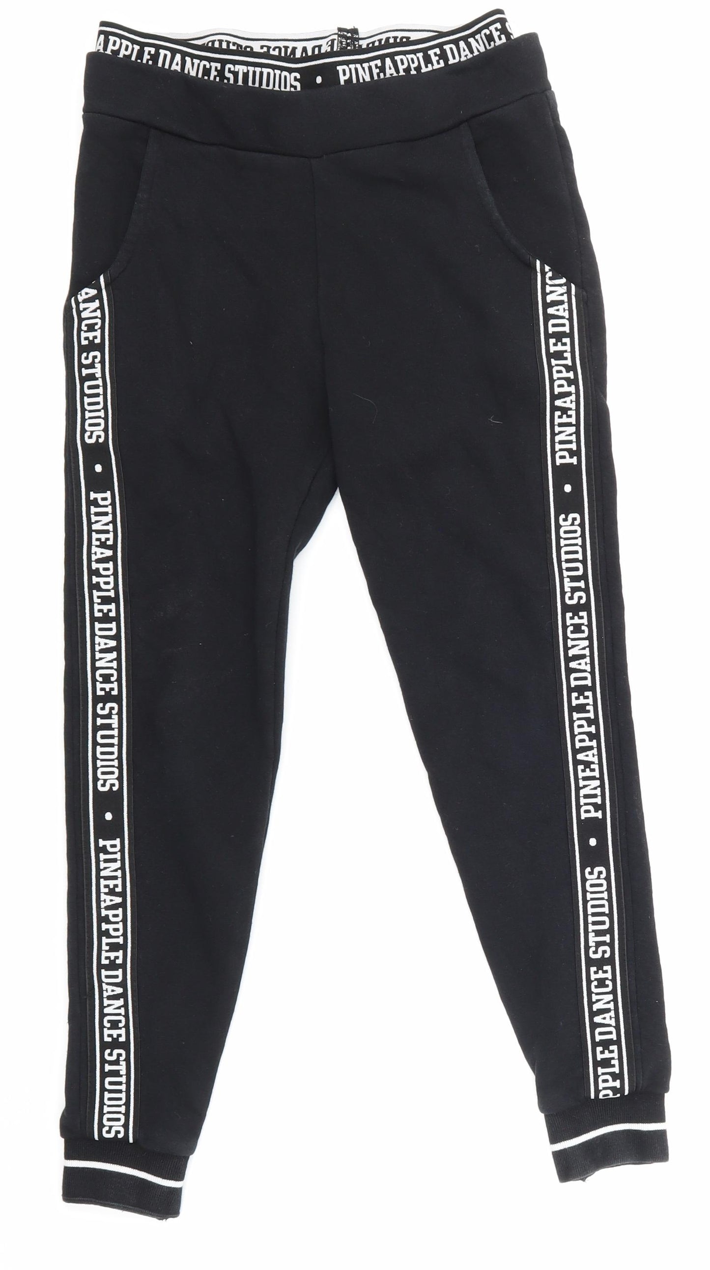 Pineapple Girls Black   Jogger Trousers Size 9-10 Years