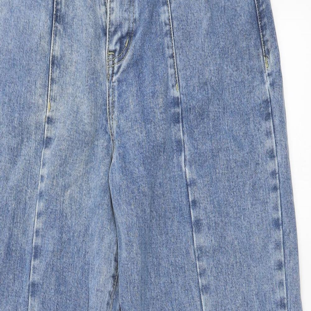 PRETTYLITTLETHING Womens Blue   Straight Jeans Size 12 L28 in