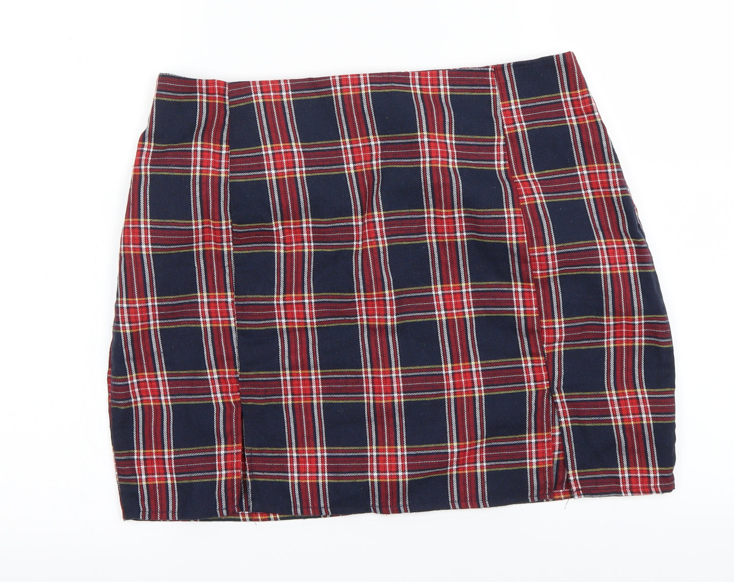 SheIn Womens Black Check  A-Line Skirt Size L