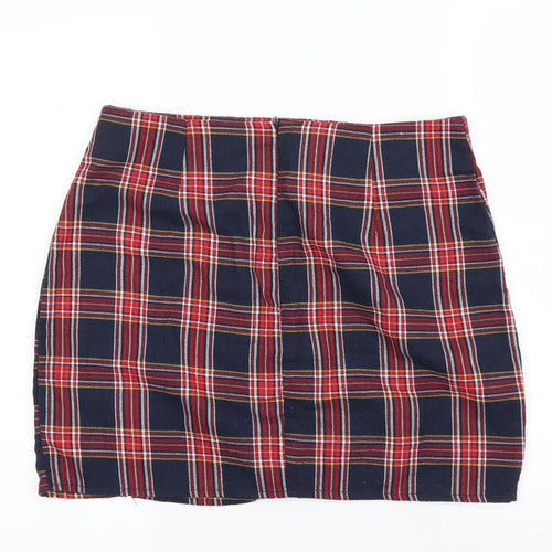 SheIn Womens Black Check  A-Line Skirt Size L