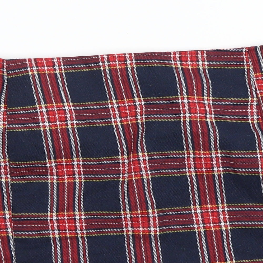 SheIn Womens Black Check  A-Line Skirt Size L