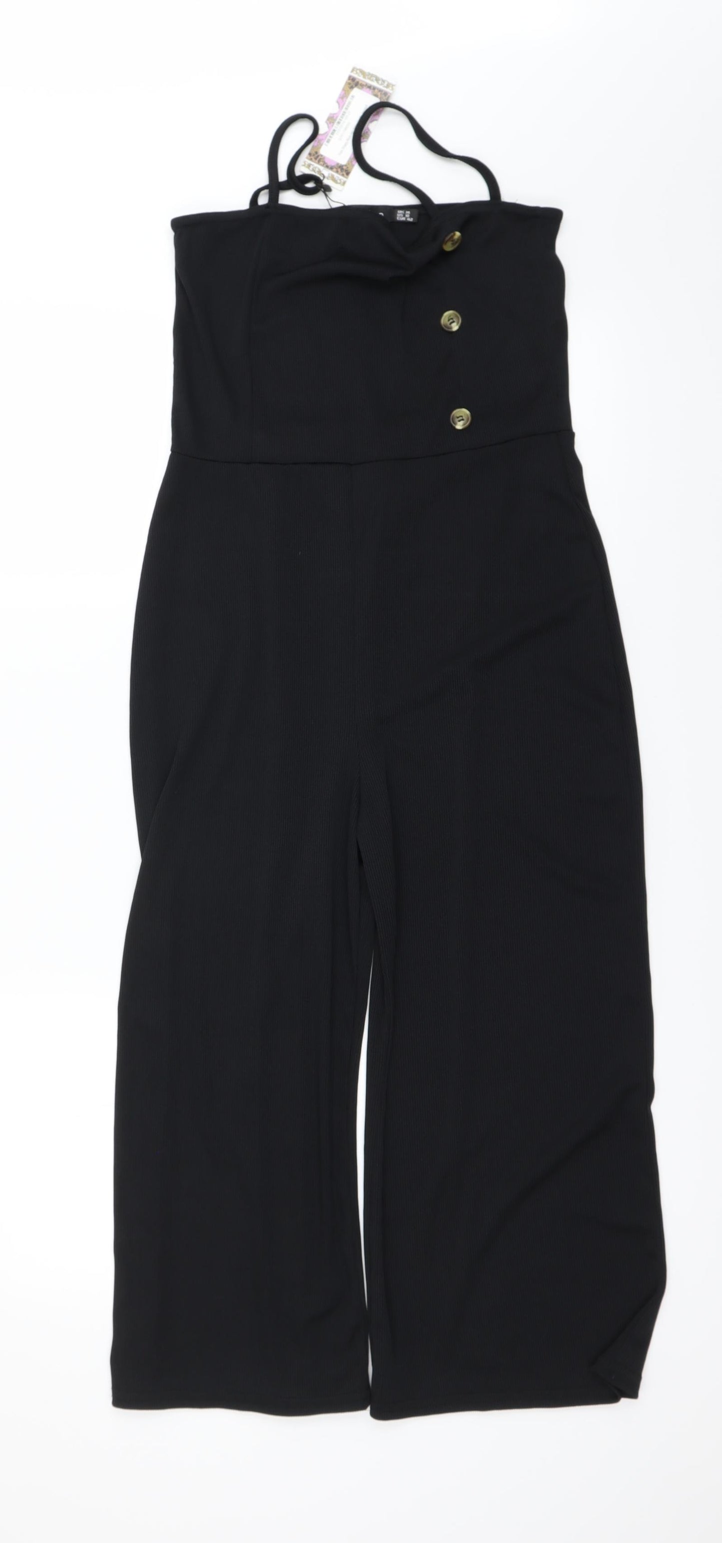 Boohoo Womens Black   Jumpsuit One-Piece Size 14