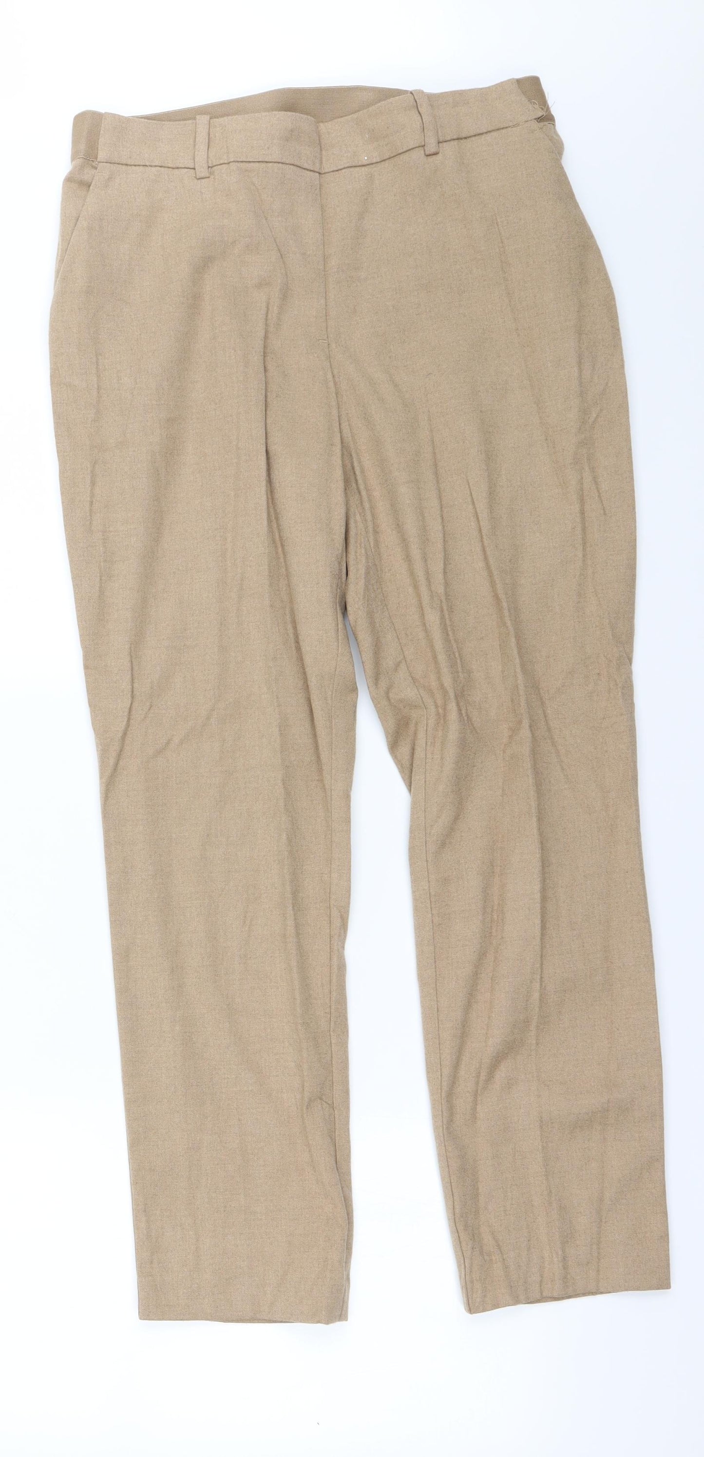 H&M Womens Beige   Trousers  Size 12 L25 in