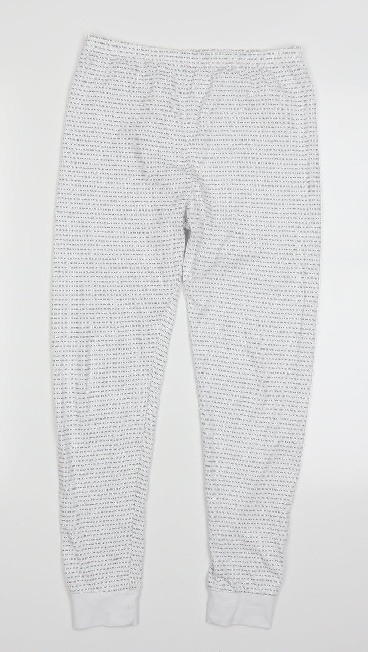 George Girls White Sweatpants Trousers Size 10-11 Years - Eat Sleep Dream Repeat Loungeear