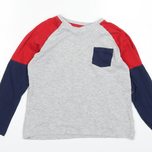 Matalan Boys Multicoloured Colourblock   Pyjama Top Size 11 Years  - Blue and Red