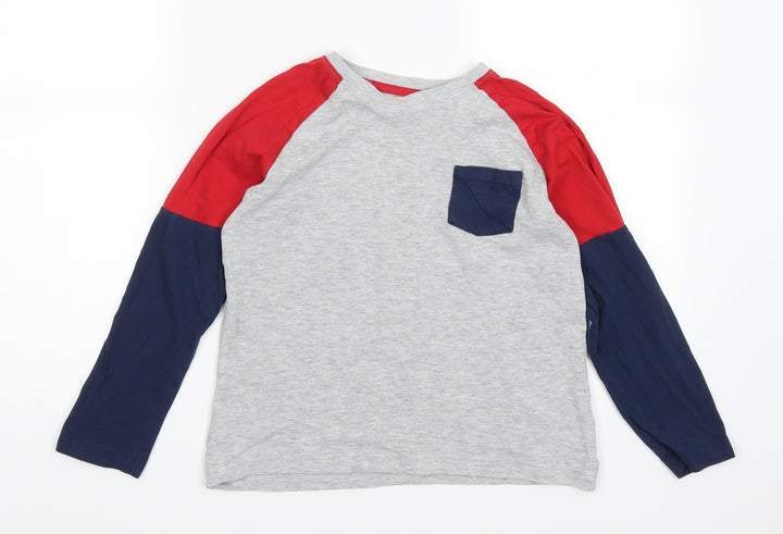 Matalan Boys Multicoloured Colourblock Pyjama Top Size 11 Years - Blue and Red