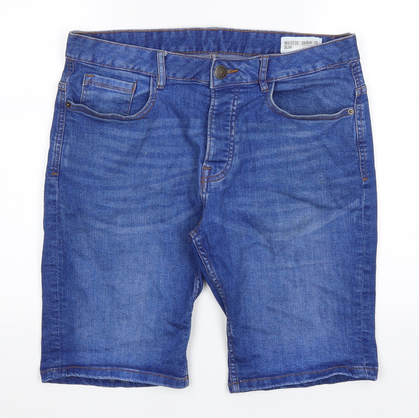 Denim Co Mens Blue  Denim Biker Shorts Size 32