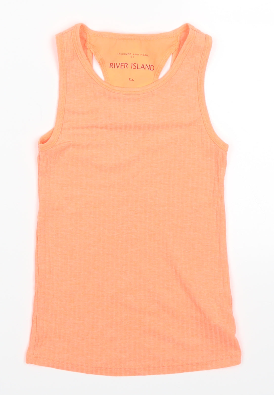River Island Girls Orange   Basic Tank Size 5-6 Years