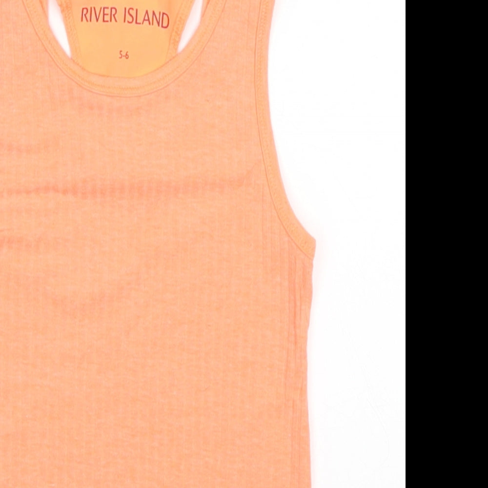 River Island Girls Orange   Basic Tank Size 5-6 Years