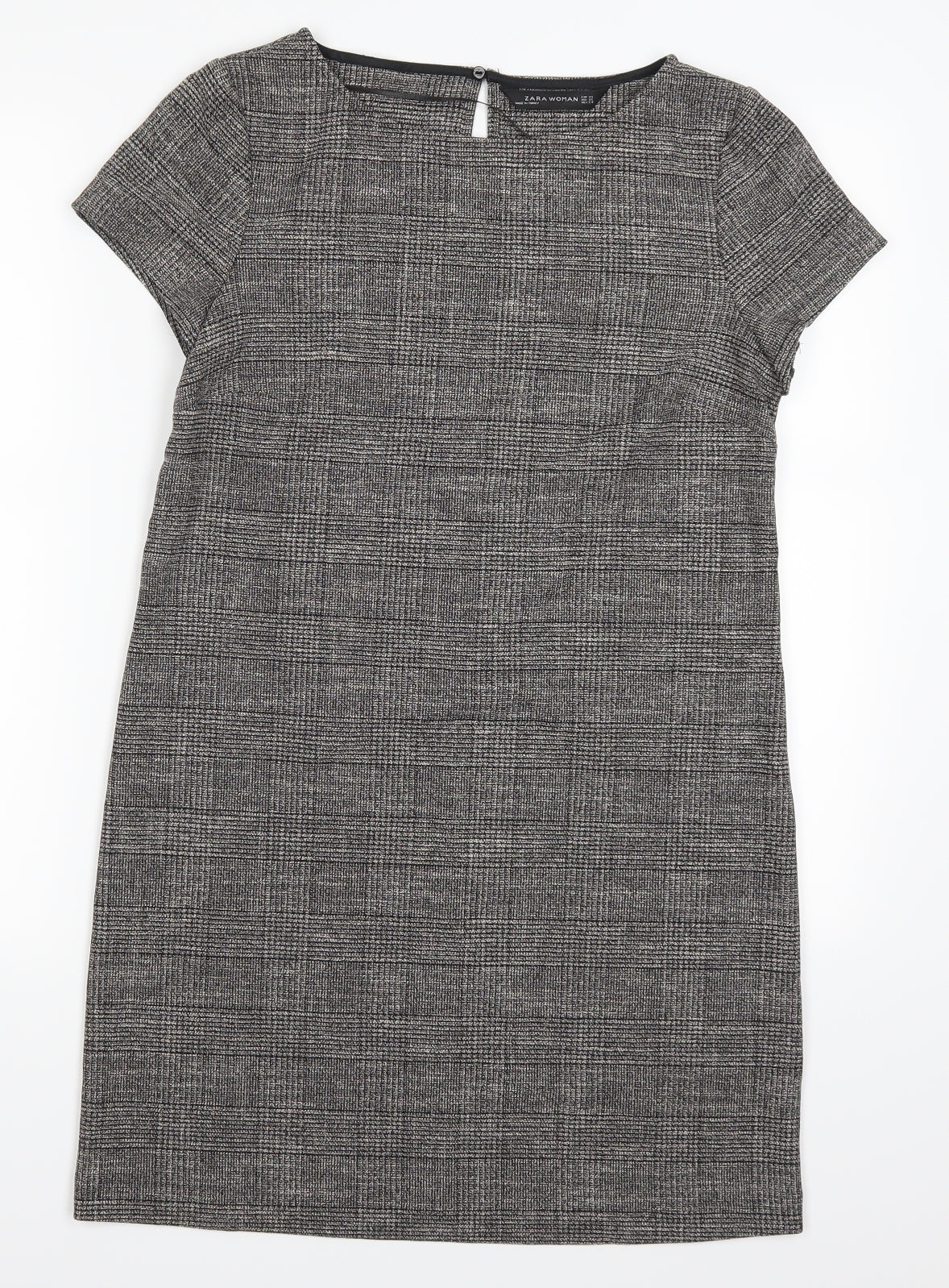 Zara Womens Grey Check  T-Shirt Dress  Size XS