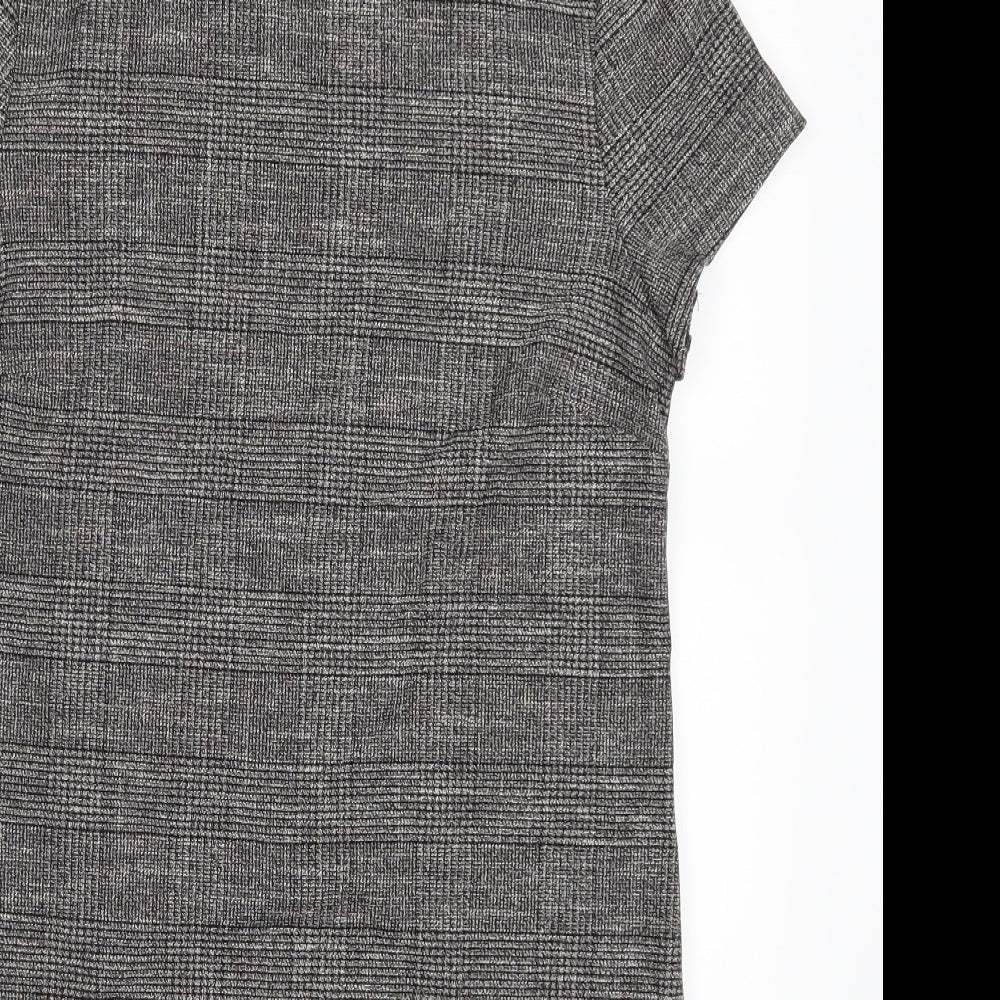Zara Womens Grey Check  T-Shirt Dress  Size XS