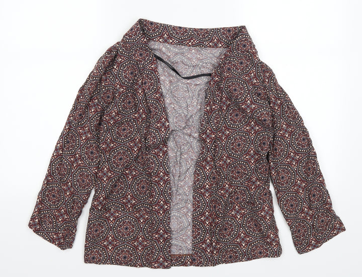 Atmosphere Womens Red Geometric Jacket Size 8