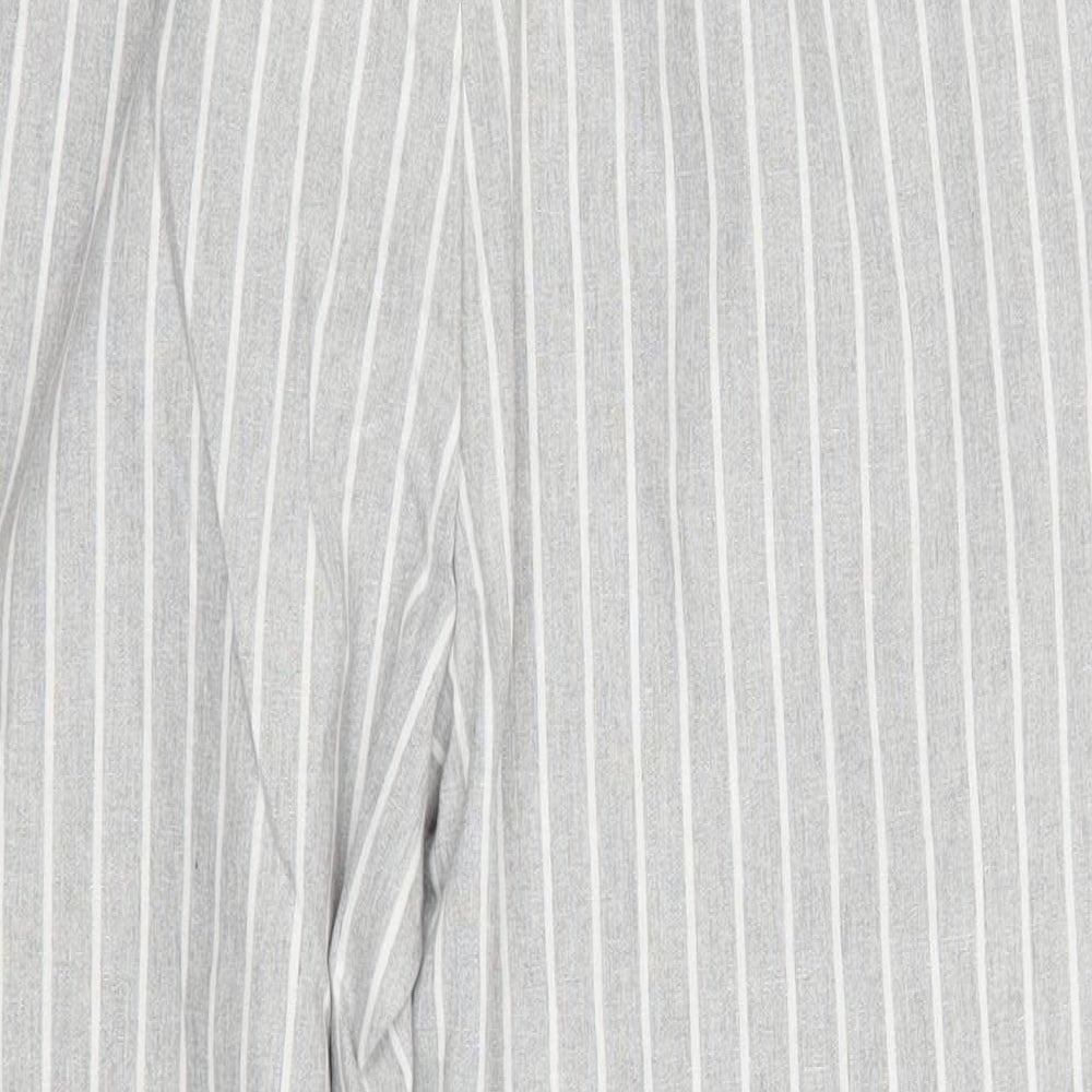 Preworn Womens Grey Striped  Trousers  Size L L23.5 in