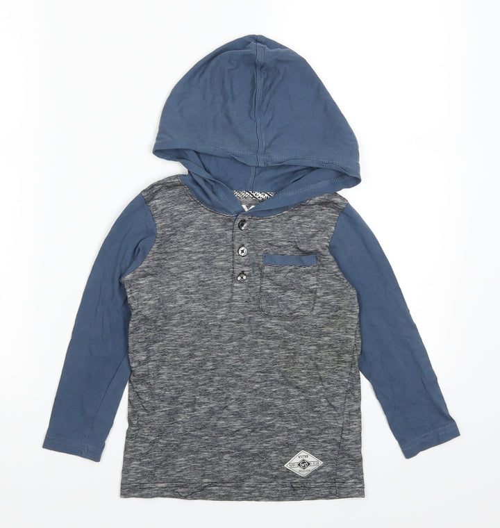 Wave Tribe Boys Blue Pullover Hoodie Size 5 Years