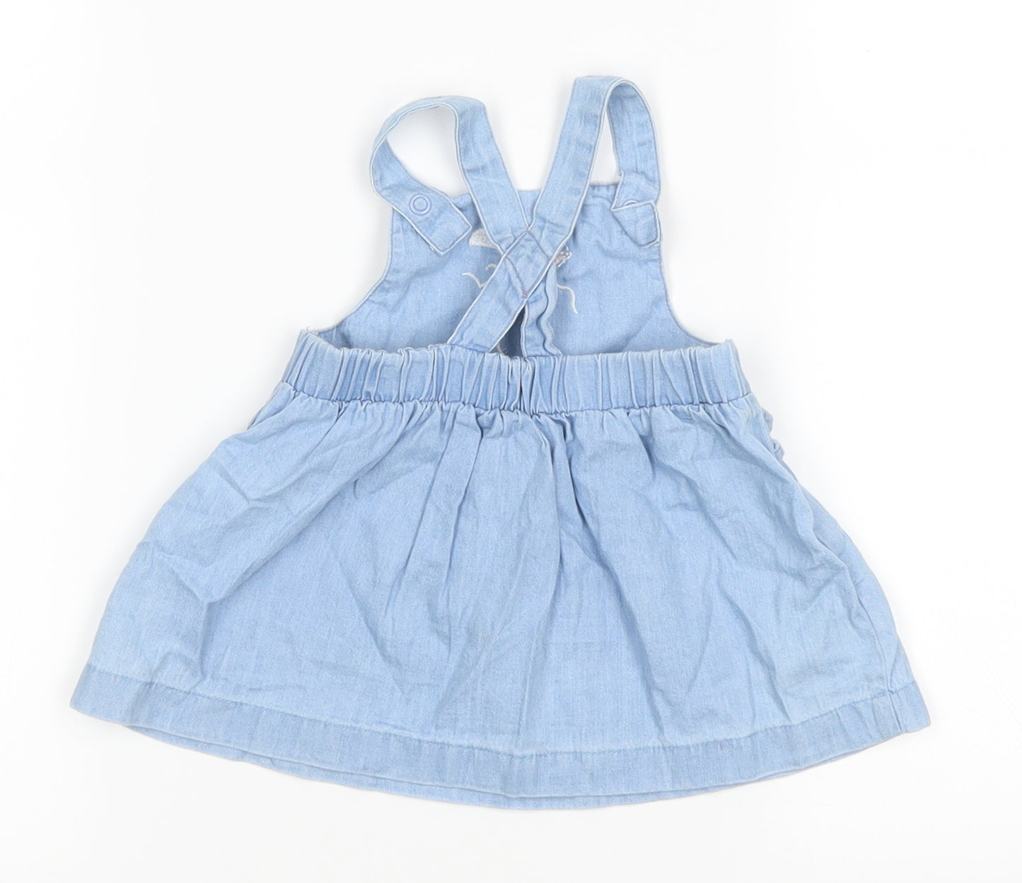 Goerge Girls Blue  Denim Pinafore/Dungaree Dress  Size 0-3 Months  - Beach Boat
