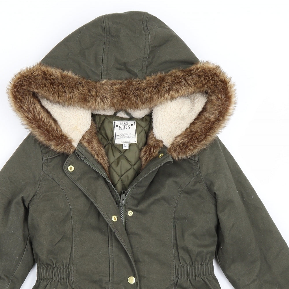 Marks and Spencer Girls Green   Jacket Coat Size 6-7 Years