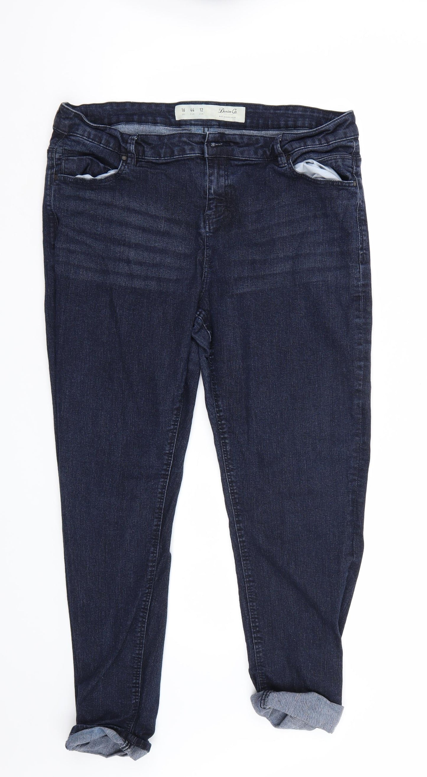 Denim & Co. Womens Blue   Cropped Jeans Size 16 L26 in