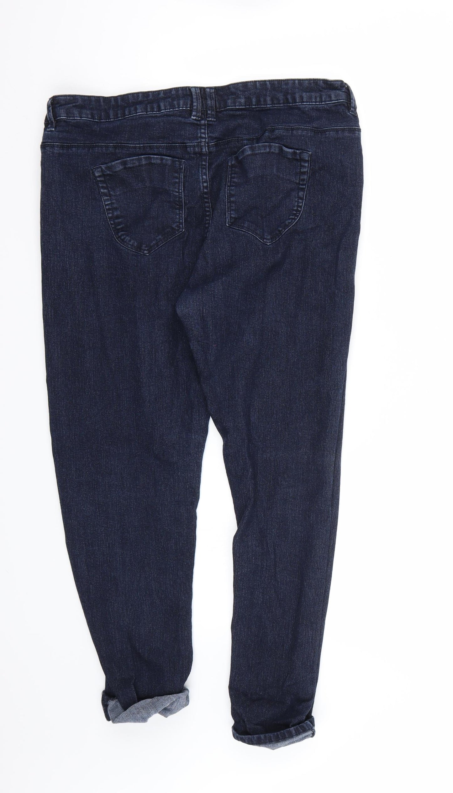 Denim & Co. Womens Blue   Cropped Jeans Size 16 L26 in