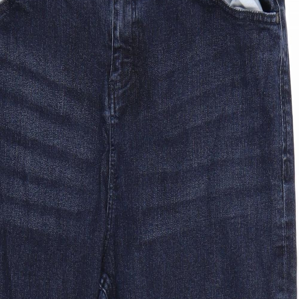 Denim & Co. Womens Blue   Cropped Jeans Size 16 L26 in