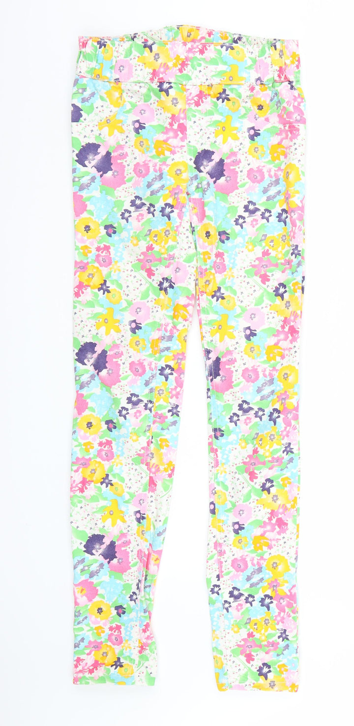 ESMARA Womens White Floral Skinny Jeans Size 10 L31 in