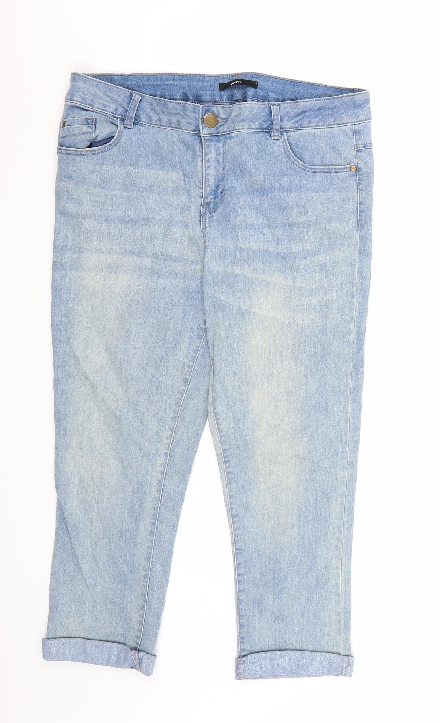 George Womens Blue   Cropped Jeans Size 14 L24 in