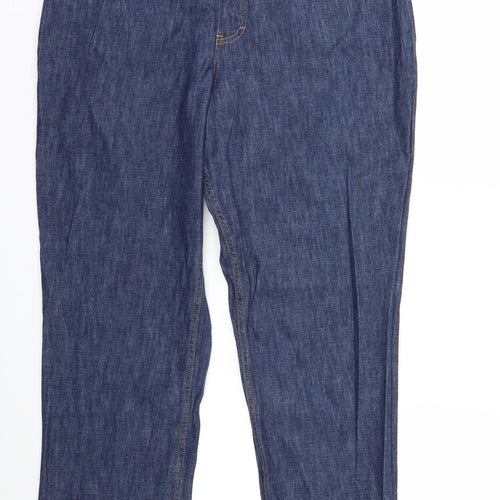 Marks and Spencer Womens Blue  Denim Straight Jeans Size 16 L31 in
