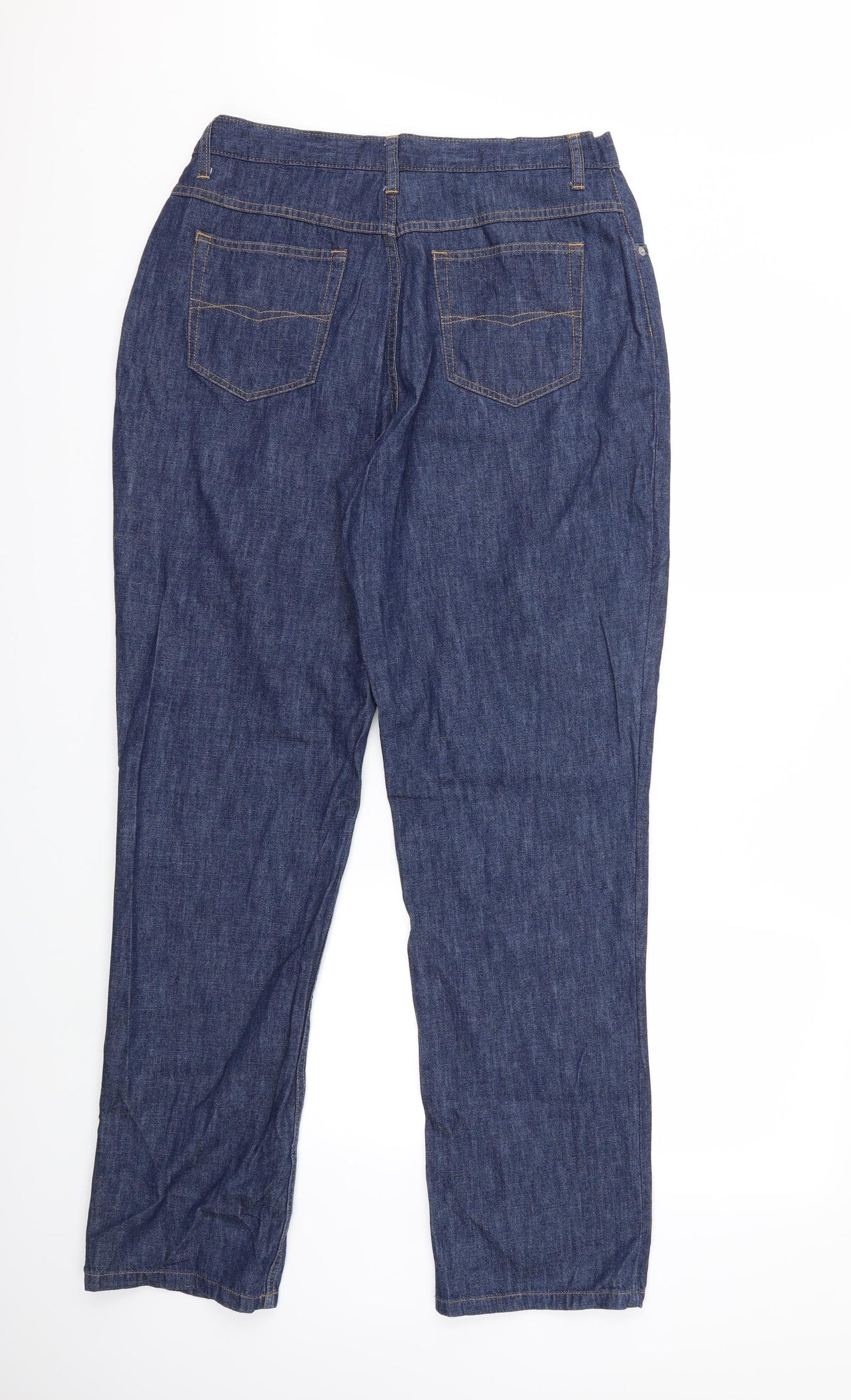 Marks and Spencer Womens Blue  Denim Straight Jeans Size 16 L31 in