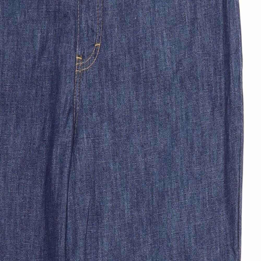 Marks and Spencer Womens Blue  Denim Straight Jeans Size 16 L31 in
