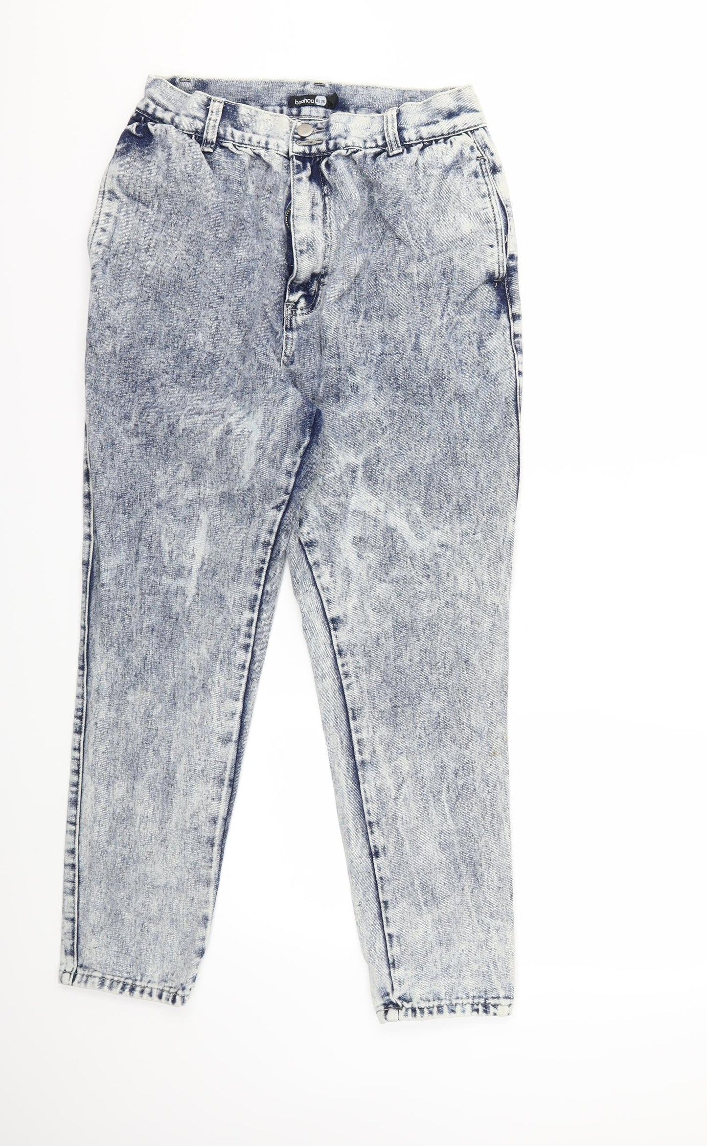 Boohoo Womens Beige  Denim Mom Jeans Size 12 L26 in