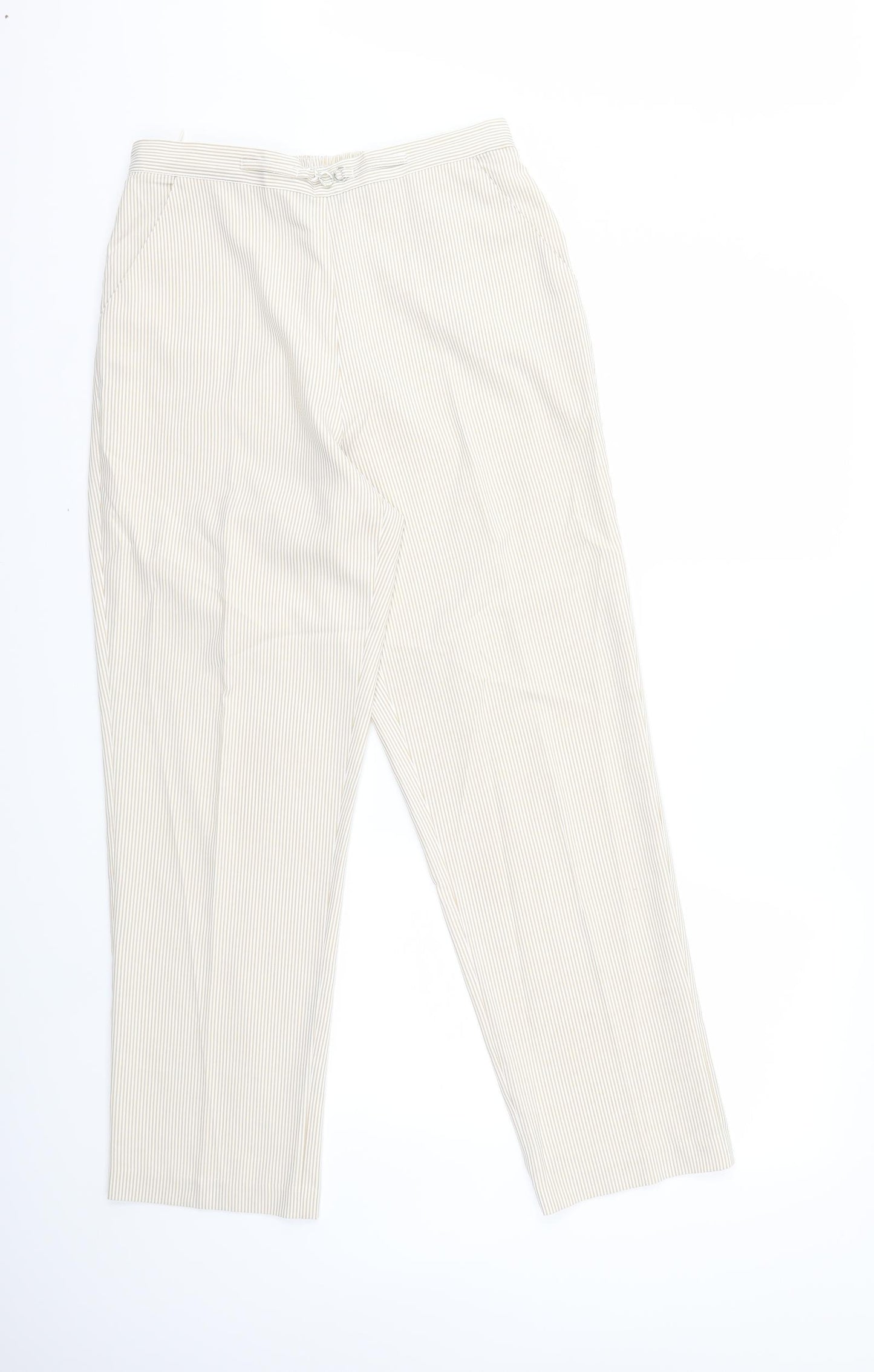 Bonmarché Womens Beige Striped  Snow Pants Trousers Size 12 L28 in